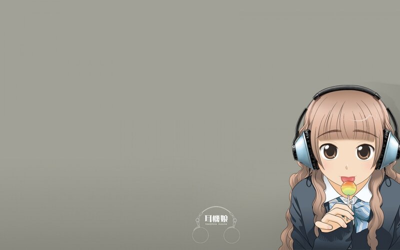 Anime girl with headphones