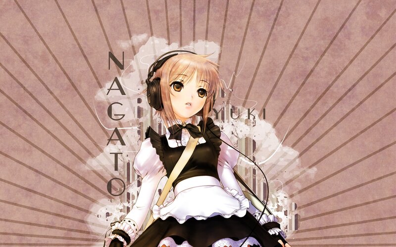 anime girl with headphones