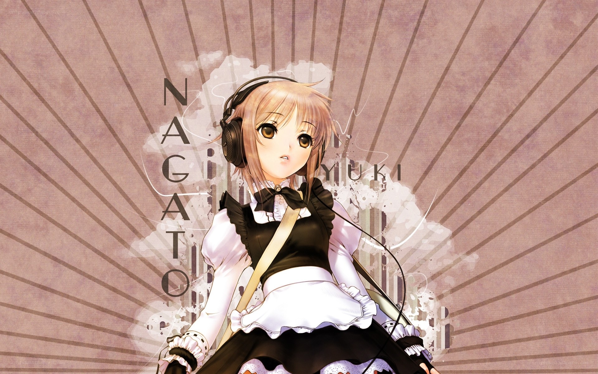 anime girl with headphones