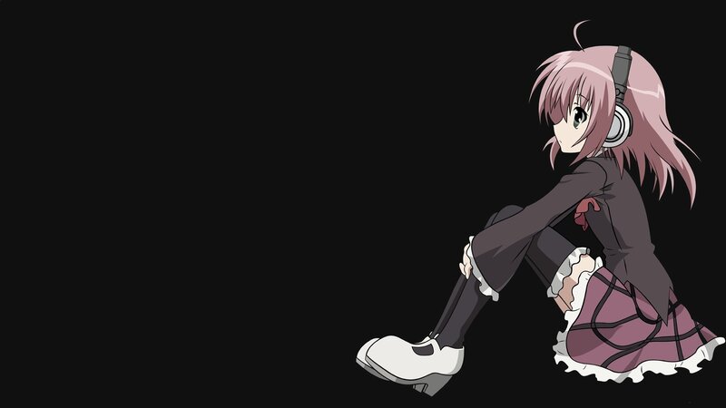 anime girl with headphones