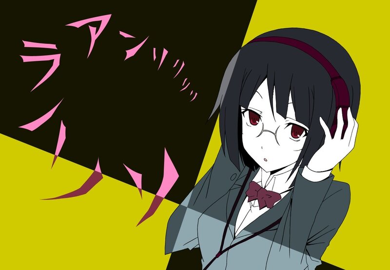 anime girl with headphones