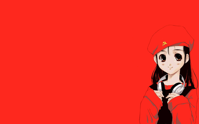 anime girl with headphones