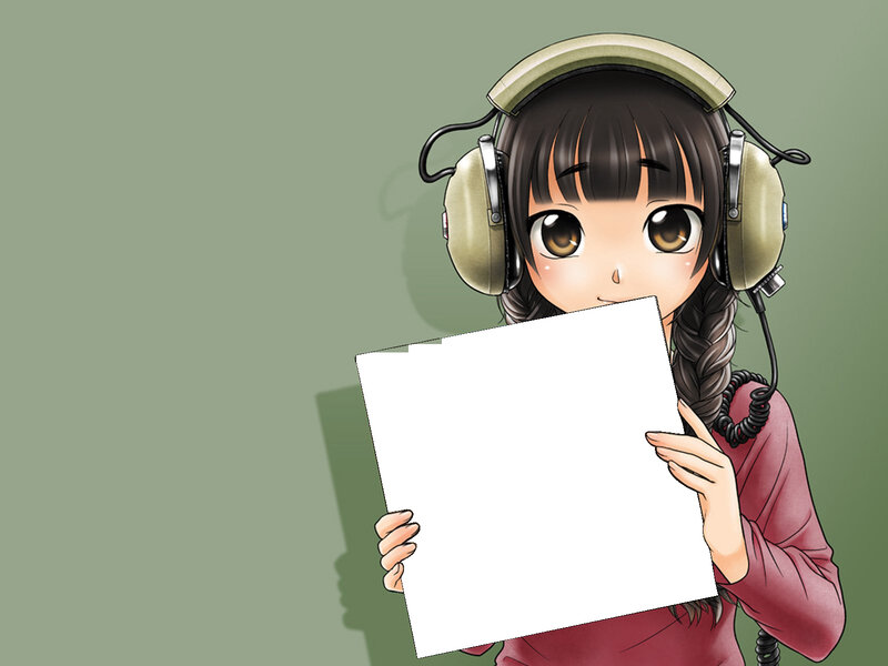 anime girl with headphones