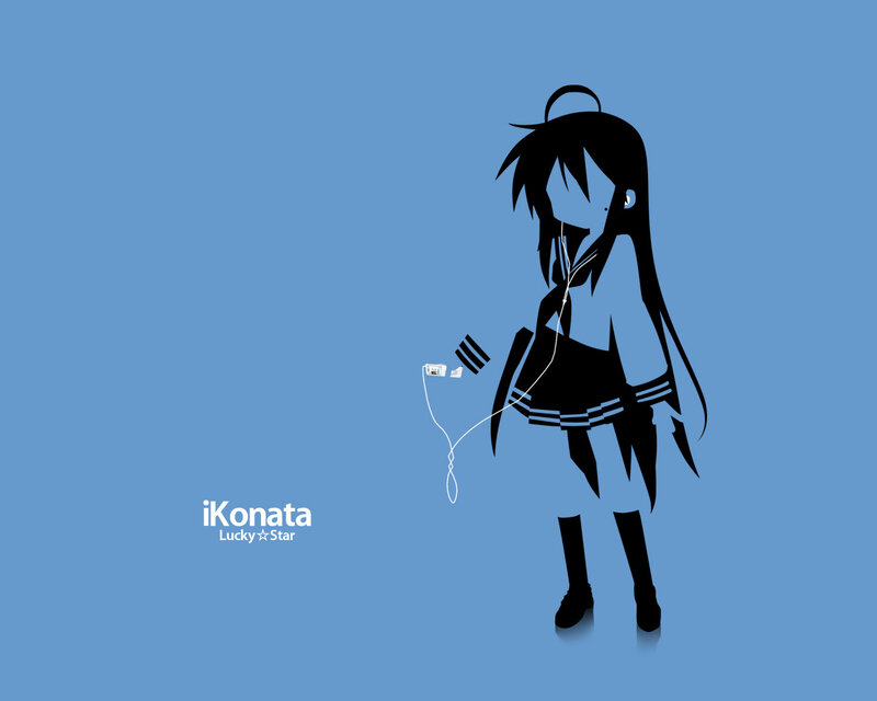 anime girl with headphones