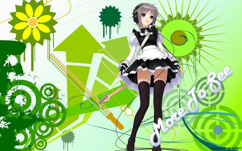 anime girl with headphones