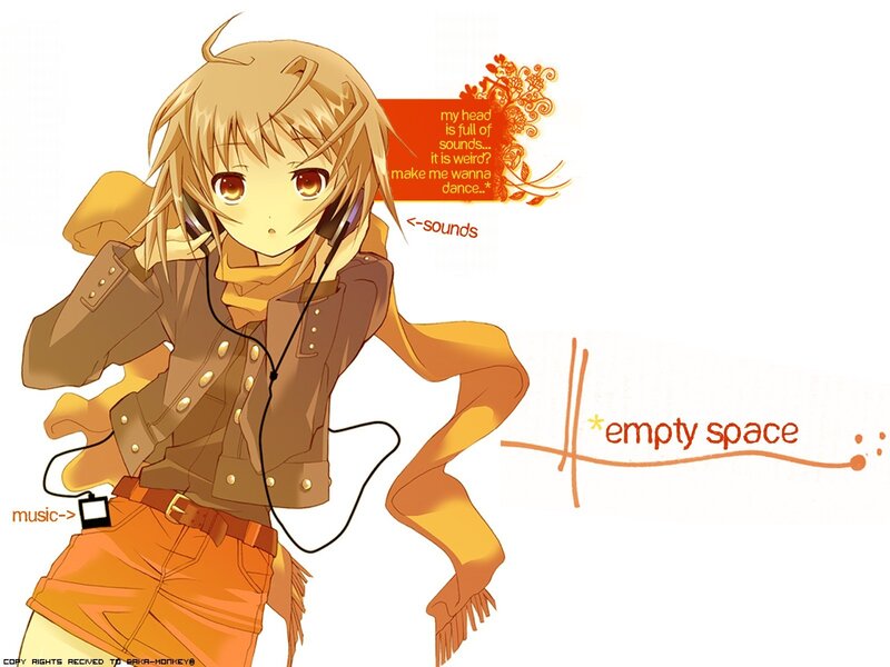 anime girl with headphones