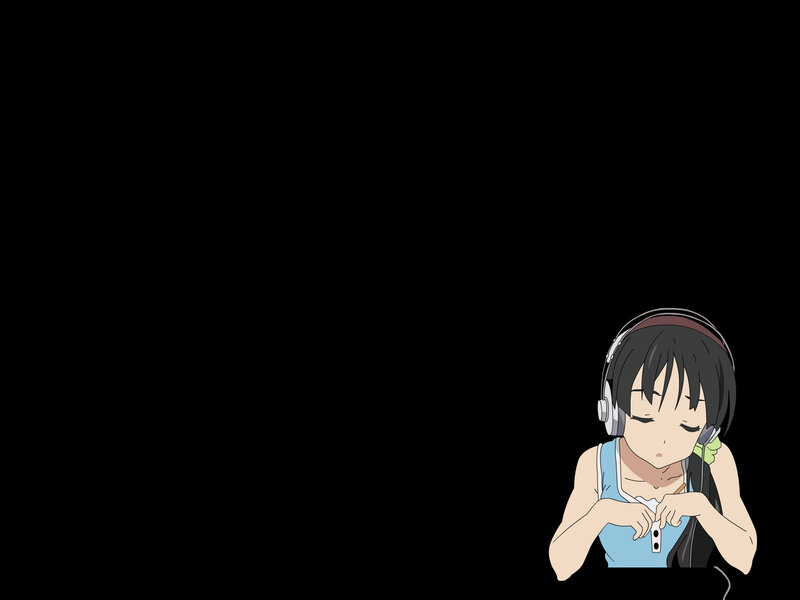 anime girl with headphones