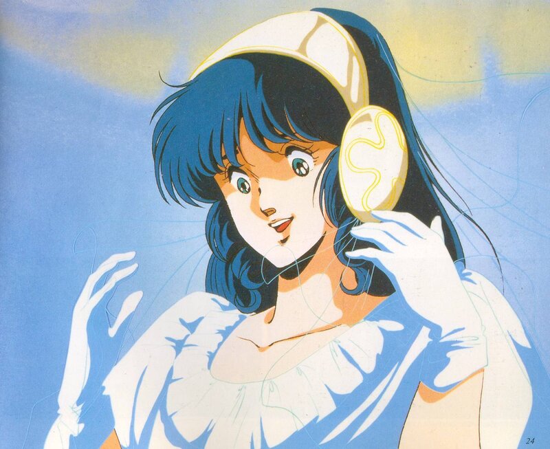 anime girl with headphones