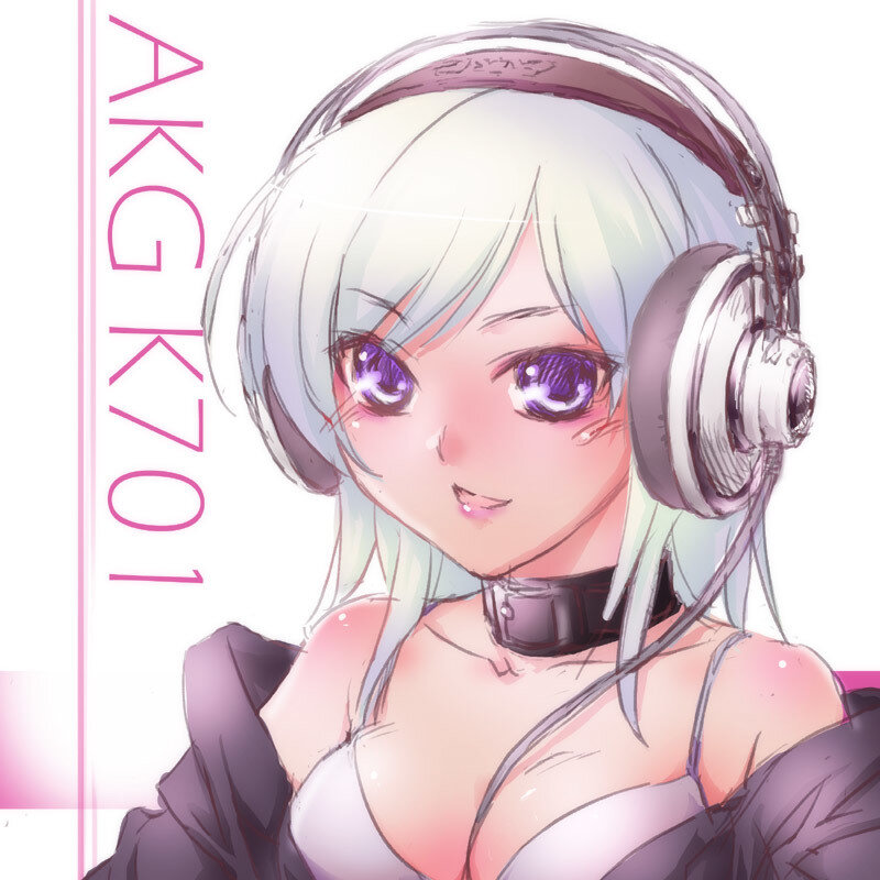 Anime girl with headphones
