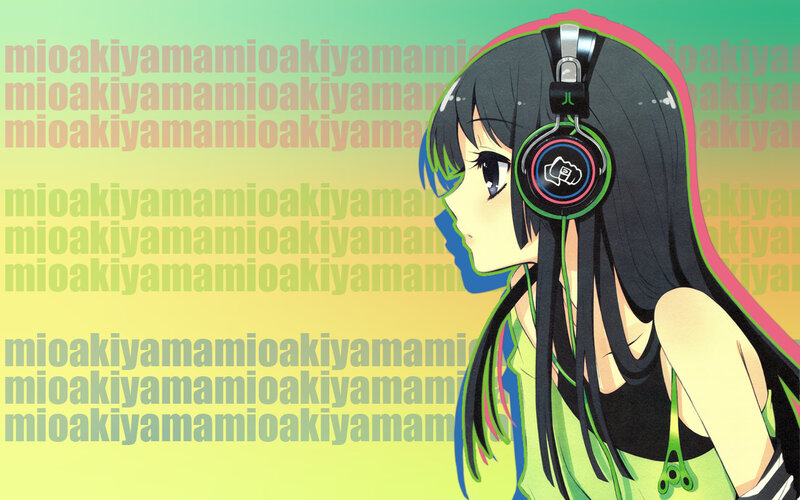 anime girl with headphones