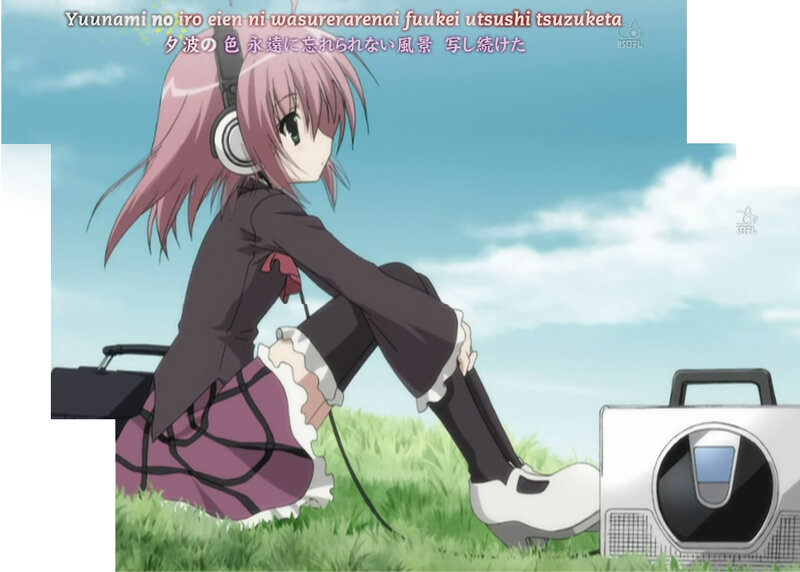 Anime girl with headphones