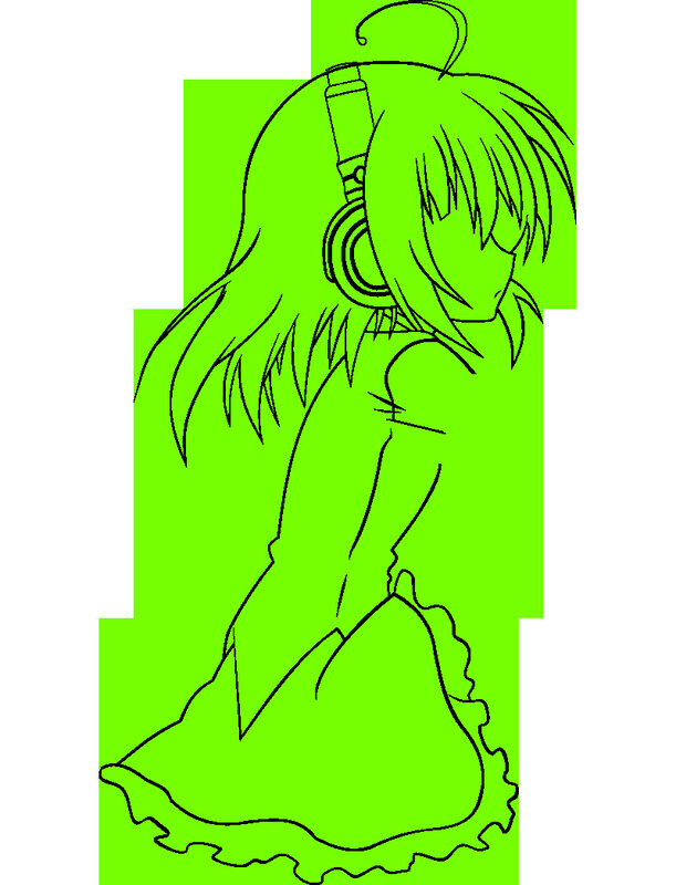 anime girl with headphones
