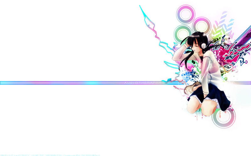 anime girl with headphones