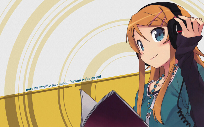 anime girl with headphones