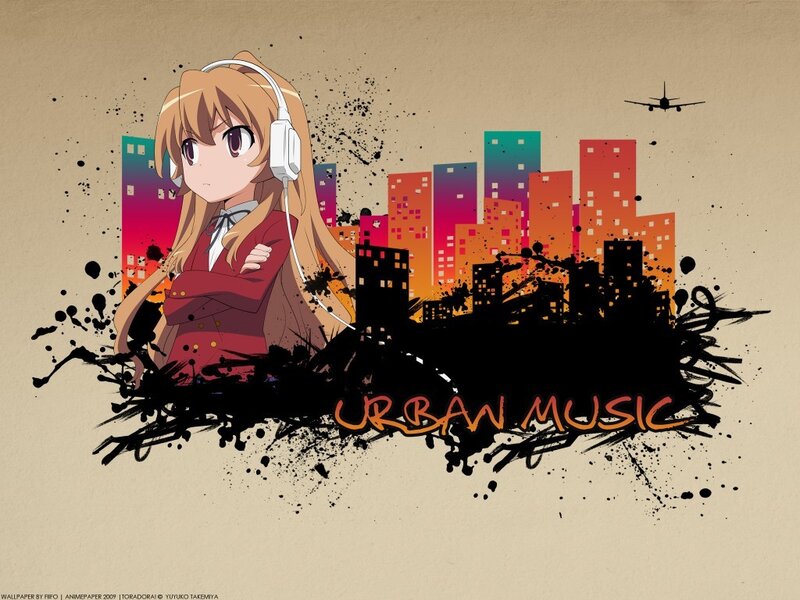 Anime girl with headphones