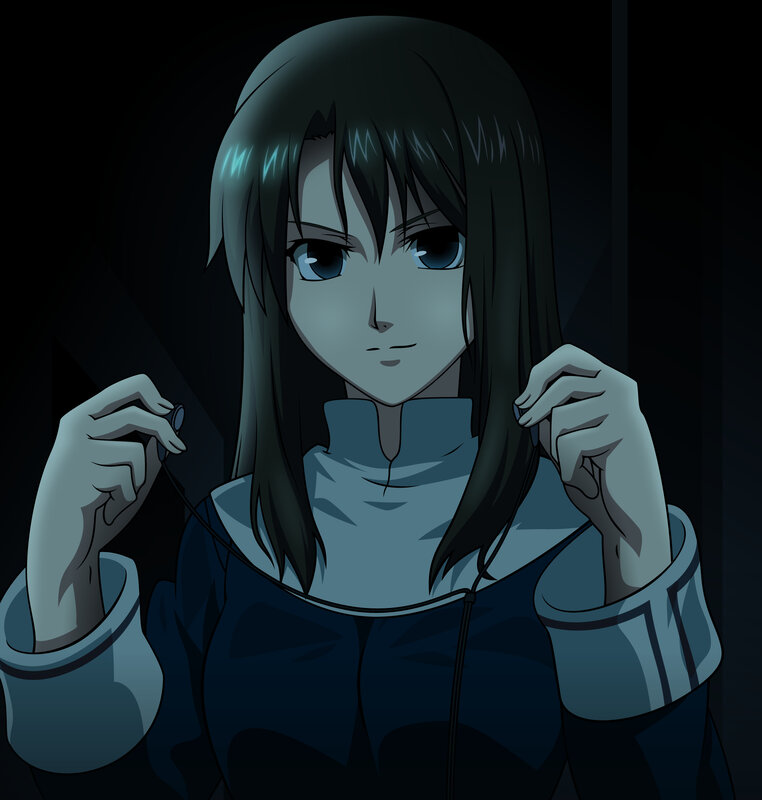 anime girl with headphones