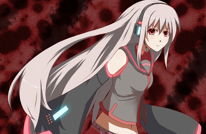 anime girl with headphones