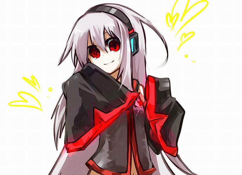 anime girl with headphones
