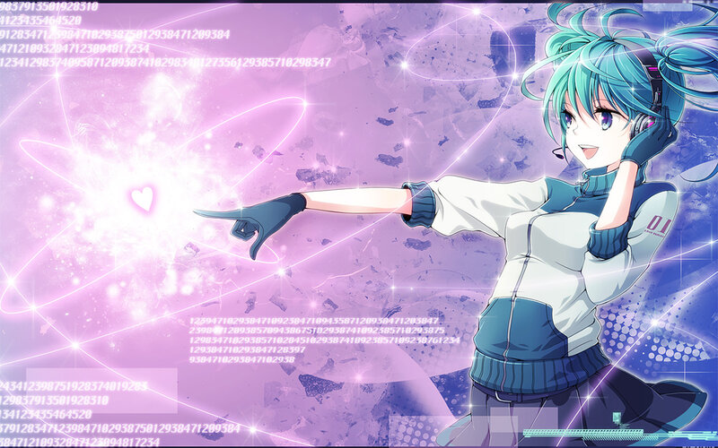 anime girl with headphones