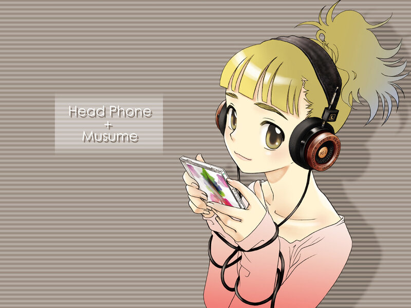 Anime girl with headphones
