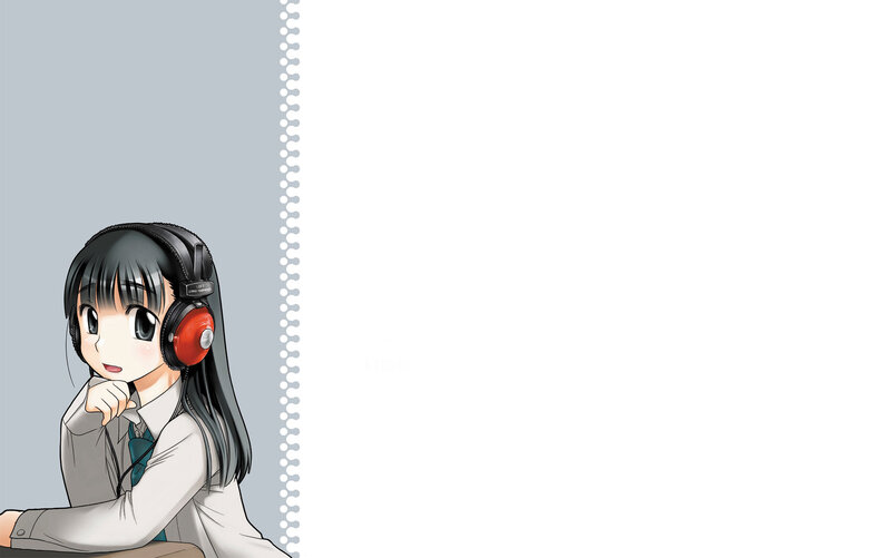 anime girl with headphones