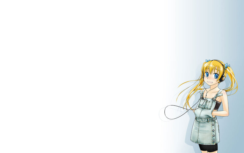 anime girl with headphones