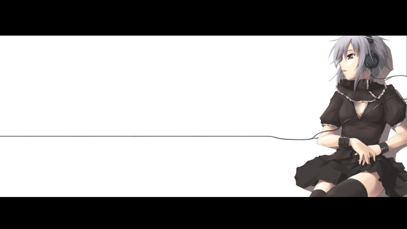 anime girl with headphones