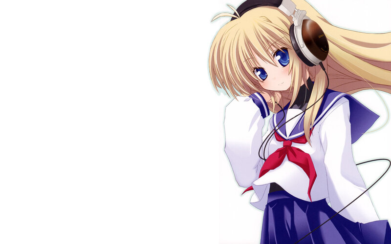 anime girl with headphones