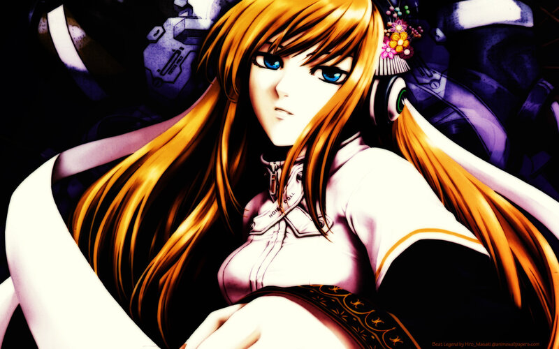 anime girl with headphones