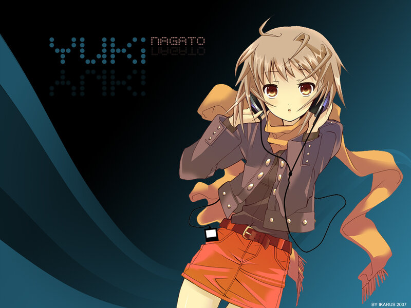 Anime girl with headphones