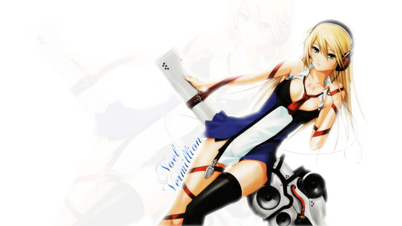 anime girl with headphones
