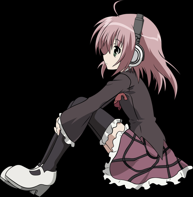 anime girl with headphones