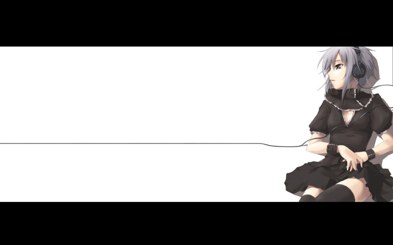 anime girl with headphones