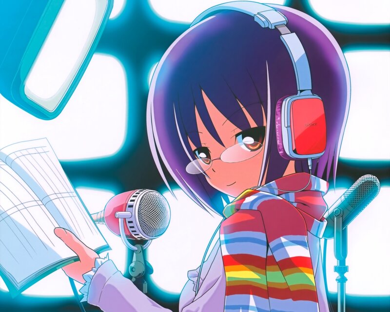 anime girl with headphones