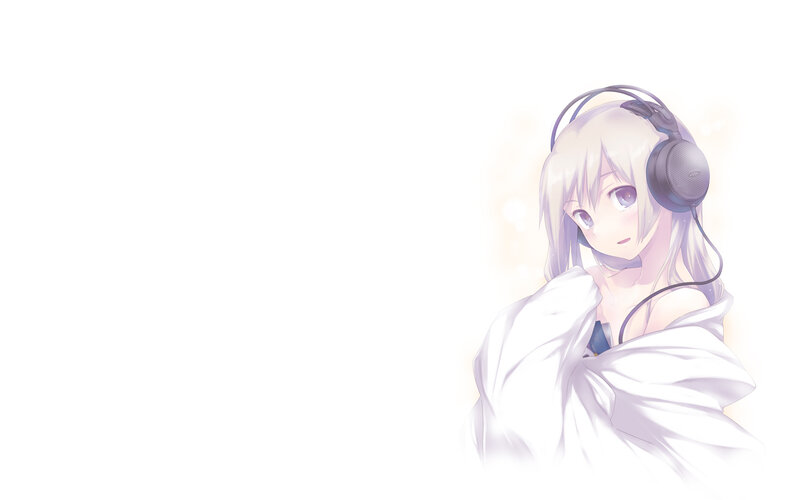 anime girl with headphones