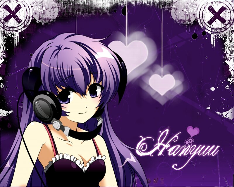 Anime girl with headphones