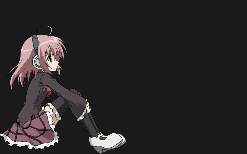 anime girl with headphones