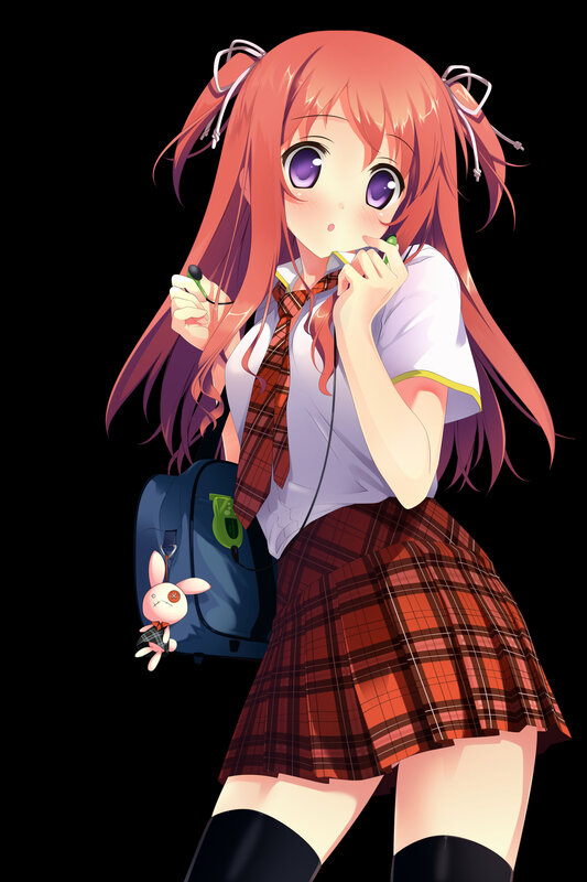 anime girl with headphones