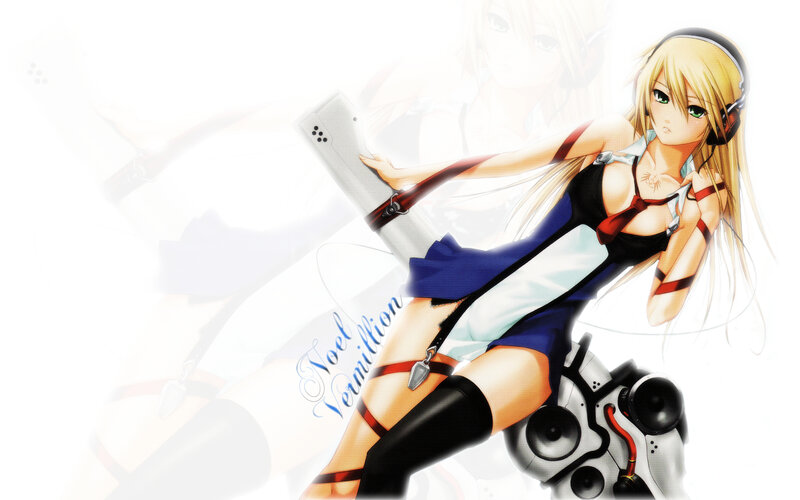 anime girl with headphones