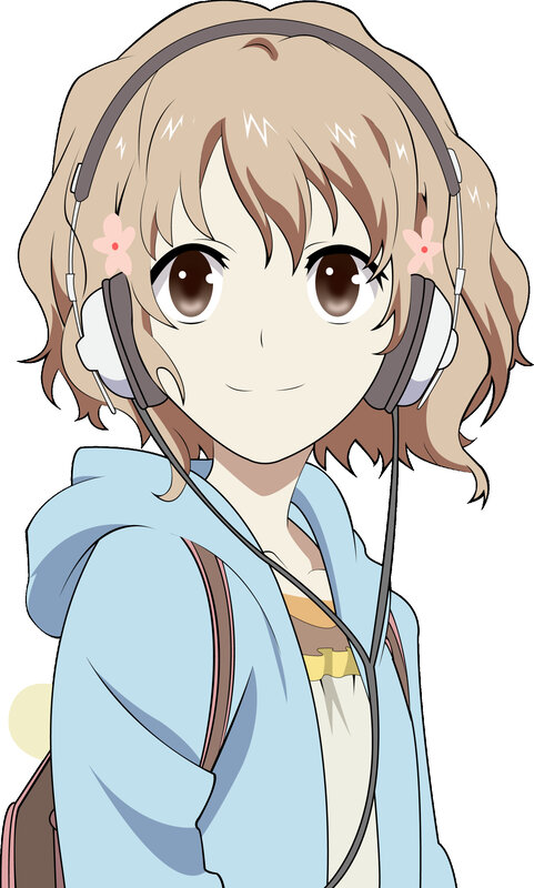 anime girl with headphones