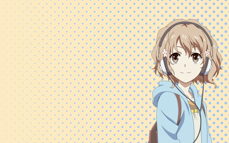 anime girl with headphones