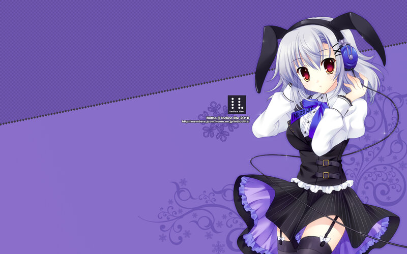 anime girl with headphones