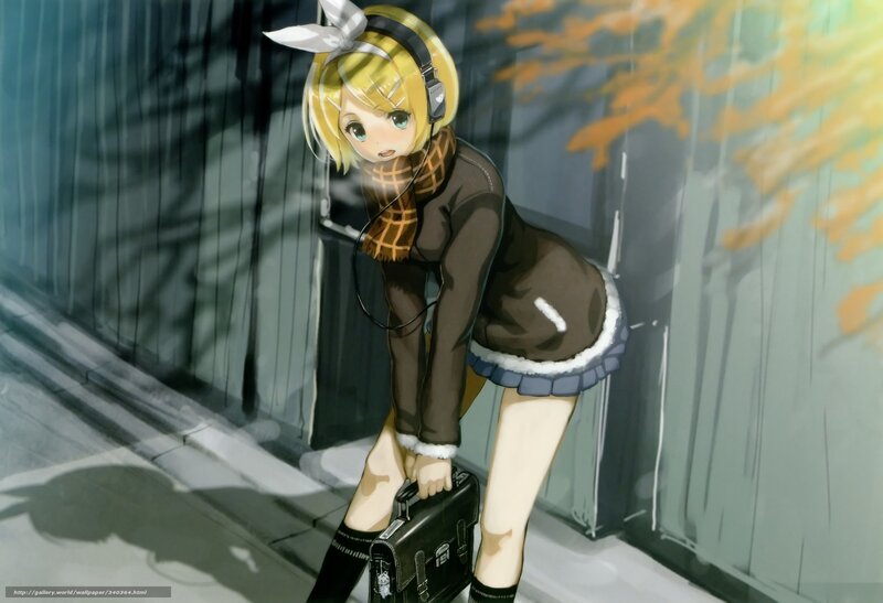 anime girl with headphones