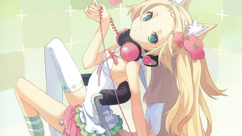 anime girl with headphones