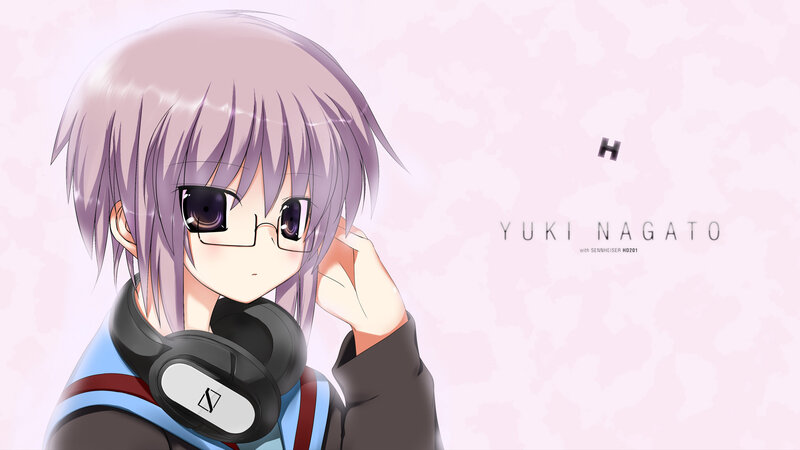anime girl with headphones