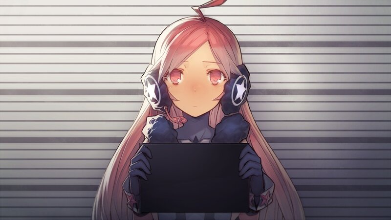 anime girl with headphones