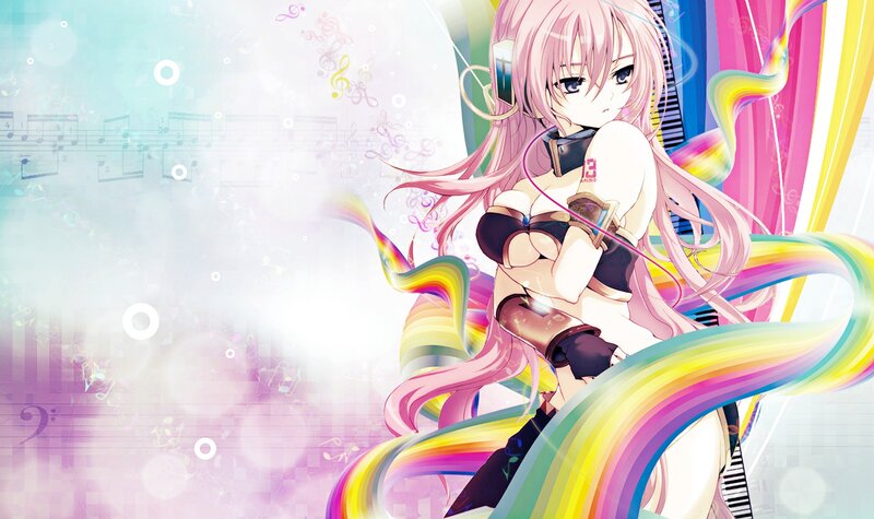 anime girl with headphones