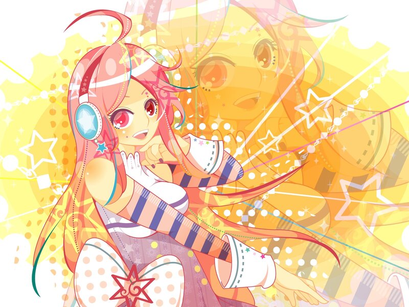 anime girl with headphones