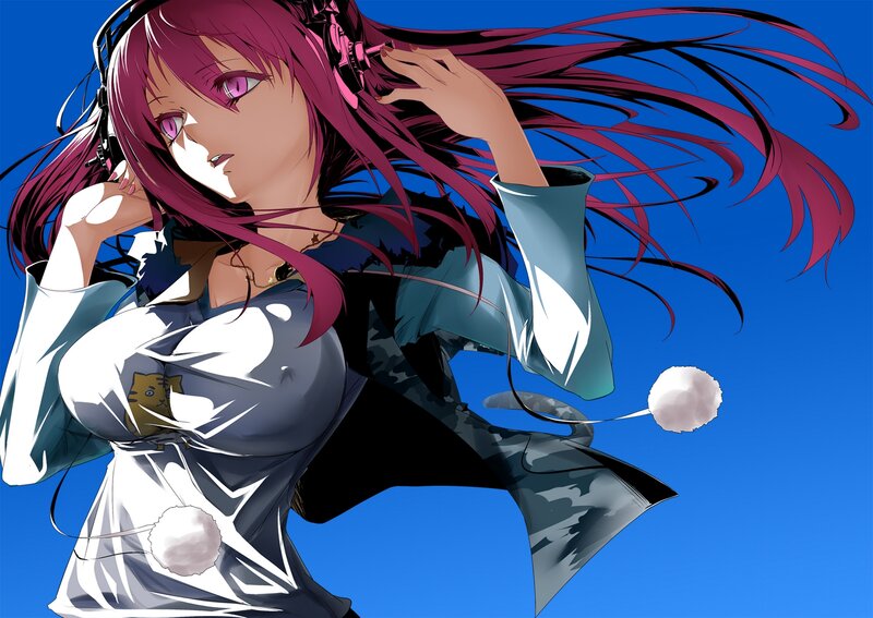 Anime girl with headphones