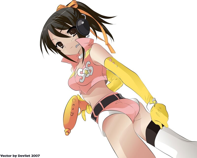anime girl with headphones